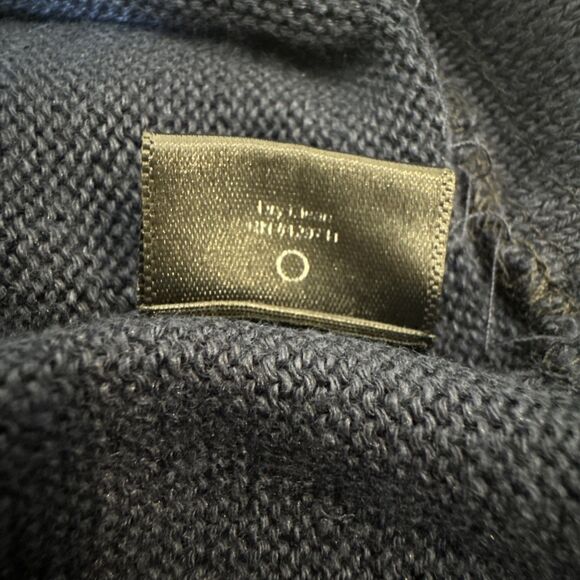 Jenni Kayne Size M Wool Sweater Dress Navy Blue Short Sleeve Knee Length - Picture 7 of 9